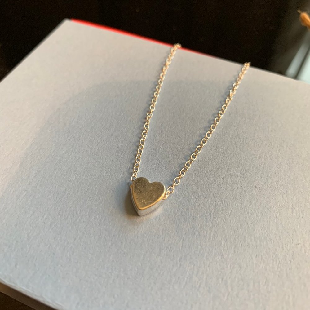 Women's Dainty Silver Heart Necklace by aero